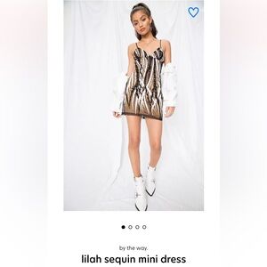 by the way. Gold and Black Midi Slip Dress